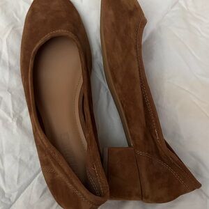 Brown Suede Women's stubby heel shoes